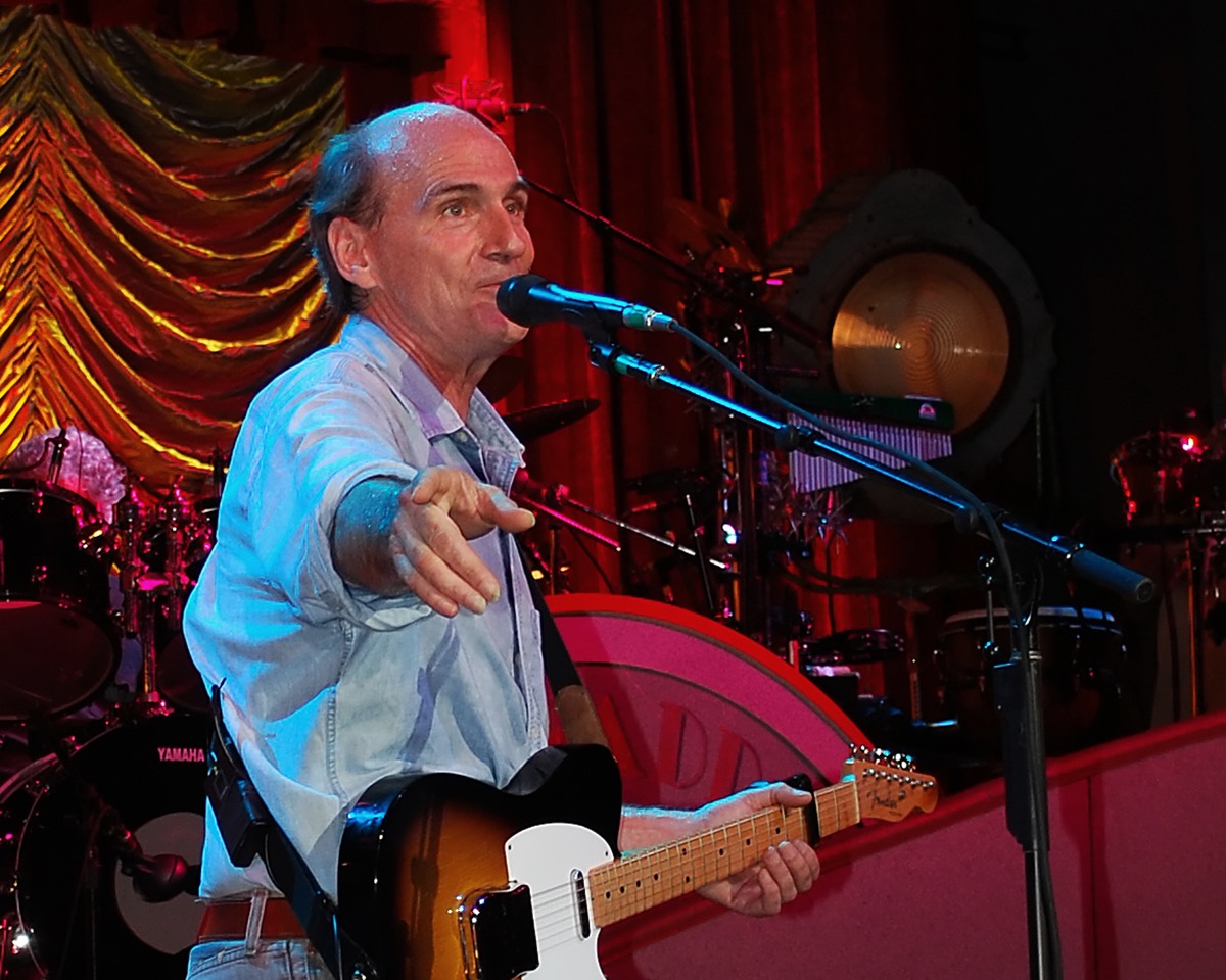 James Taylor performing at Tanglewood